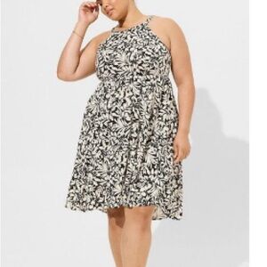 Torrid Black and White High Low Halter Sundress